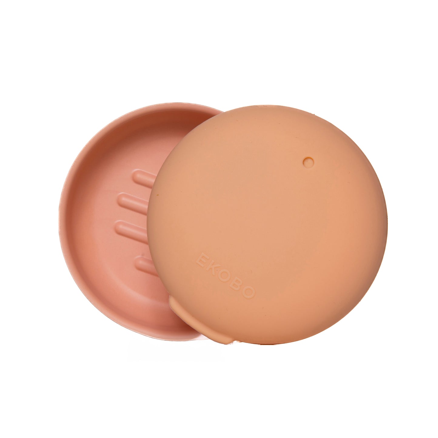 Ekobo soap dish, round in coral green